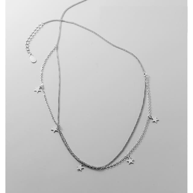 【Porabella】925純銀星星雙鍊項鍊 小眾設計款ins風 情人節禮物 生日禮物 Necklace