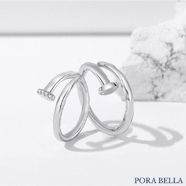 【Porabella】新款925純銀情侶對戒 永恆告白愛情 情人禮物可調開口式對戒 RINGS 一對販售