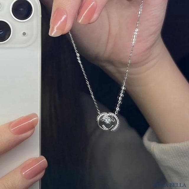 【Porabella】925純銀雙C跳動項鍊 鑲鑽項鍊 鋯石鎖骨鏈 輕奢簡約項鍊 生日禮物 送女友 Necklace