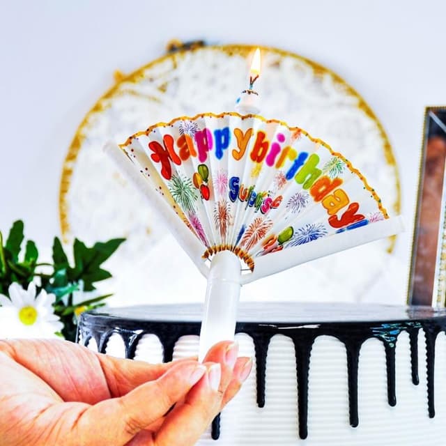 扇形生日蠟燭(蠟燭 、驚喜蠟燭、 造型蠟燭、 裝飾蠟燭、 扇子蠟燭 、蛋糕蠟燭、 蠟燭扇、慶生蠟燭)