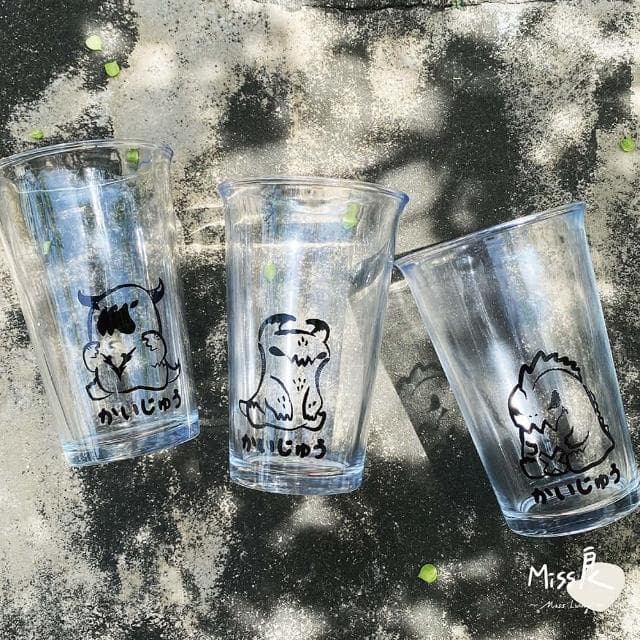 Miss良 怪獸限定 小怪獸 怪獸出沒 玻璃杯 茶杯 果汁杯 咖啡杯 飲品 打造居家生活 厚底質感 可愛 禮物(果汁杯 玻璃杯 水杯 造型玻璃杯)