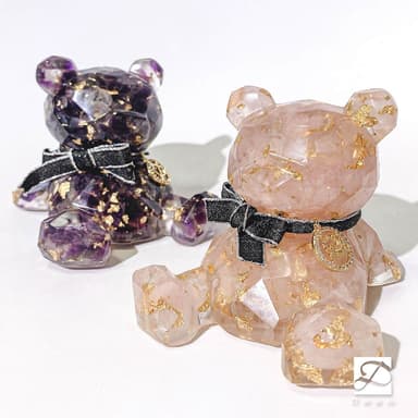 【Dawn Fashion 彤恩時尚】12星座守護石 開運水晶熊 招財水晶擺飾/ 父親節禮物//生日禮物