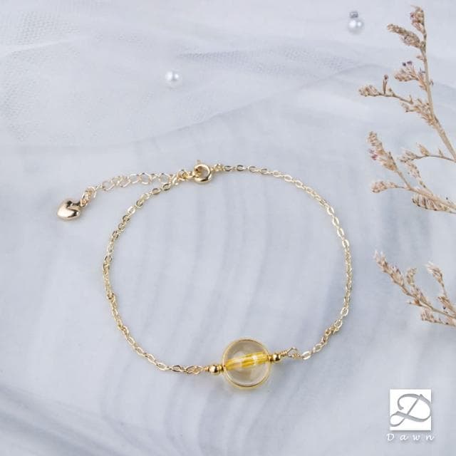 【Dawn Fashion 彤恩時尚】石來運轉//愛情招財水晶手鍊//月光石 黃水晶/生日禮物/情人節禮物