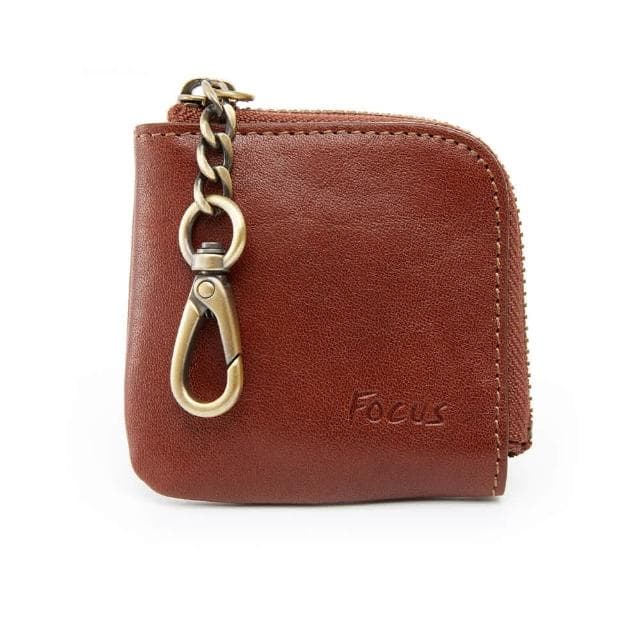 【FOCUS】經典原皮迷你方形拉鍊零錢包/復古小錢包(FTA0092 新品上市！)