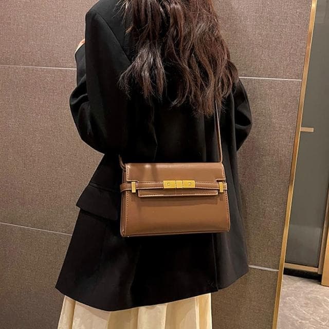 【LEESA】鱷魚紋曼哈頓包\女生包包\晚宴包\鎖頭包\百搭包包\歐美\斜背包\時尚包包\單肩包\女朋友生日禮物