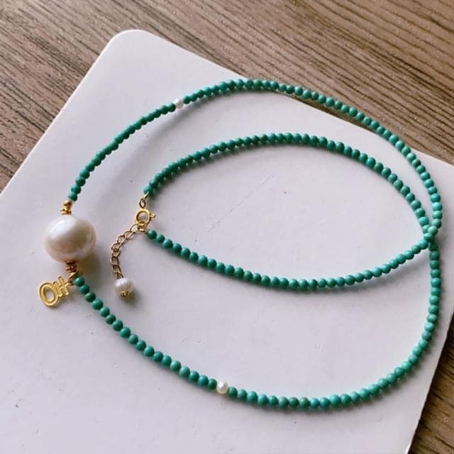 【LEESA】珍珠項鍊\細項鍊\天然飾品\短項鍊\鎖骨鍊\串珠項鍊\波希米亞\珍珠鎖骨鏈\女生飾品\生日禮物