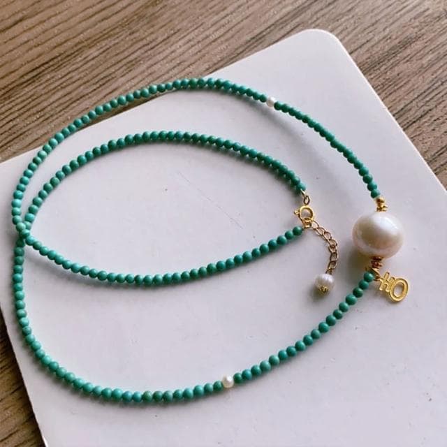 【LEESA】珍珠項鍊\細項鍊\天然飾品\短項鍊\鎖骨鍊\串珠項鍊\波希米亞\珍珠鎖骨鏈\女生飾品\生日禮物