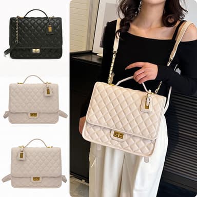 【LEESA】鏈條包\後背包\小香風包包\黑色包包\菱格包\魚子醬小眾設計\大容量包包\精品包包\女生禮物