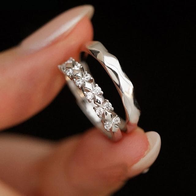 【LEESA】求婚戒指/純銀戒指/鋯石戒指/結婚戒指/情侶戒指/訂婚戒指/可調式戒指/男戒指/女戒指/一週年禮物