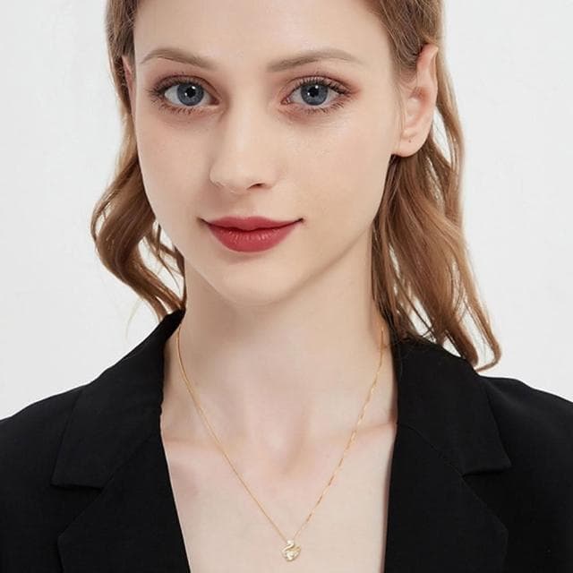 【LEESA】S925純銀項鍊\小天鹅項鍊\項鏈\純銀項鏈\高級感\氣質項鍊\結婚禮物\高級飾品\情人節禮物