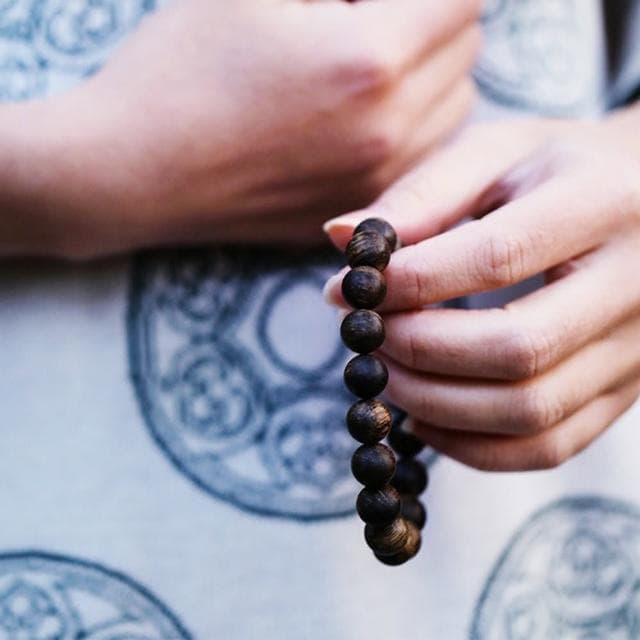 【LEESA】黑油老料手鍊 開運手鍊 招貴人 禮物 佛珠 送長輩 保平安 沉香手串 圓珠手鍊 避邪手鍊