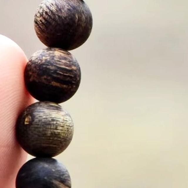 【LEESA】黑油老料手鍊 開運手鍊 招貴人 禮物 佛珠 送長輩 保平安 沉香手串 圓珠手鍊 避邪手鍊