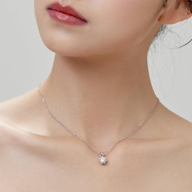 【LEESA】情侶項鍊\莫桑石項鍊\女生項鍊\造型項鍊\高級飾品\項鍊S925純銀項鍊\情人節禮物