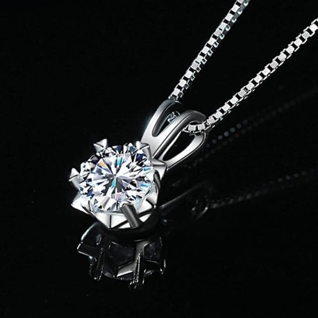 【LEESA】情侶項鍊\莫桑石項鍊\女生項鍊\造型項鍊\高級飾品\項鍊S925純銀項鍊\情人節禮物