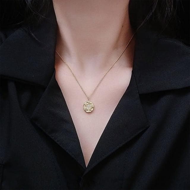 【LEESA】芒星項鍊\星星項鍊\INS項鍊\金幣項鍊\生日禮物女生\18k金項鍊\簡約項鍊\項鍊\鎖骨鏈