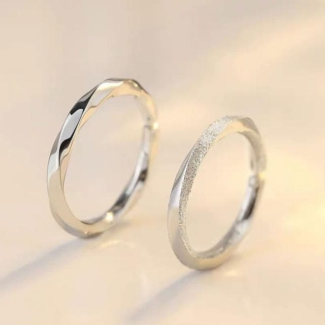 【LEESA】對戒\銀戒指\細戒指\磨砂戒指\可調式戒指\禮物\結婚戒指\訂婚戒指\純銀戒指\素戒指\情侶戒指