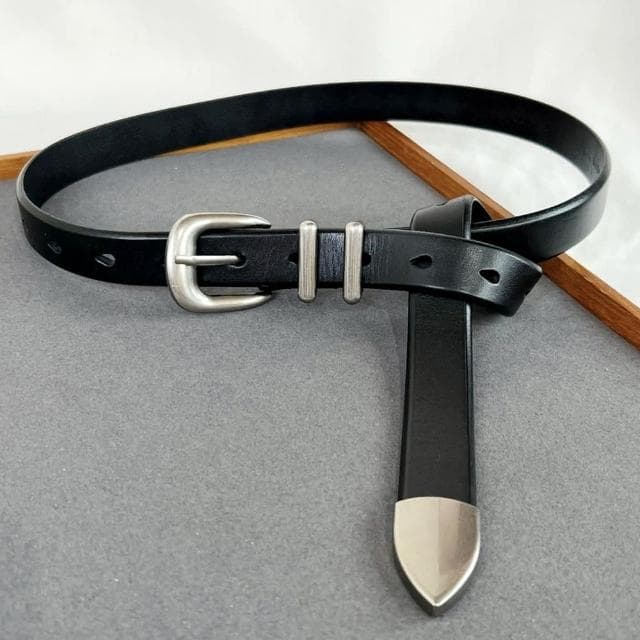 【LEESA】真皮皮帶\女生腰帶\皮帶\褲帶\百搭腰帶\復古皮帶\精品皮帶\皮具\黑色皮帶\韓國皮帶\禮物\個性皮帶\衣服配件