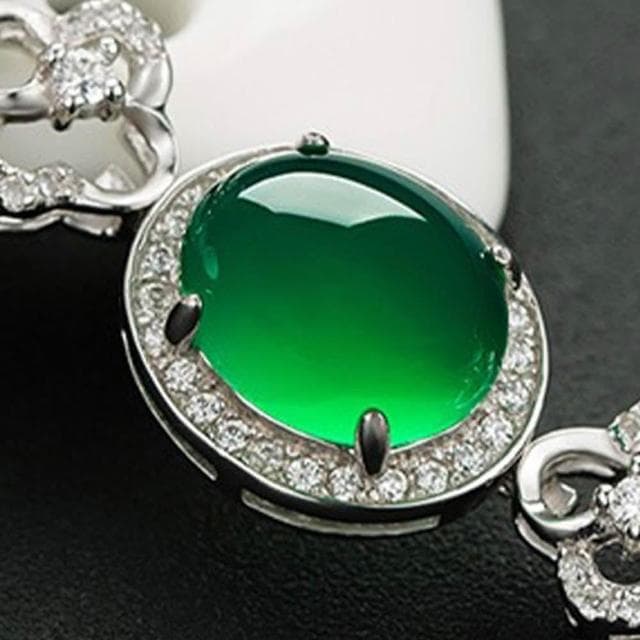 【LEESA】四葉草手鏈\綠玉髓手鍊\純銀手鍊\玉手鐲\招財手鍊\保平安\手環\玉手鍊\氣質手鍊\長輩禮物