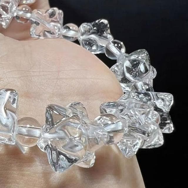 【LEESA】六芒星\手鏈\飾品\手串\串珠\手鍊女\禮物\天然白水晶\梅爾卡巴\手串\手鍊情侶\手鍊\水晶手鍊\水晶手串\
