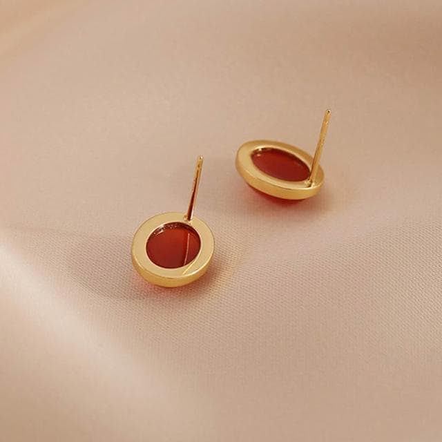 【LEESA】中式耳環\耳飾\小眾設計\925\純銀耳環\耳針\飾品\情人節禮物\紅瑪瑙\耳釘個性耳環\簡約ins風\耳環女
