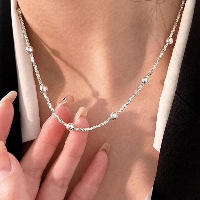 【LEESA】純銀項鍊\抗過敏項鍊\女生飾品\s925純銀項鍊\女生項鍊\小禮物\女友生日禮物\個性項鍊\情侶禮物\