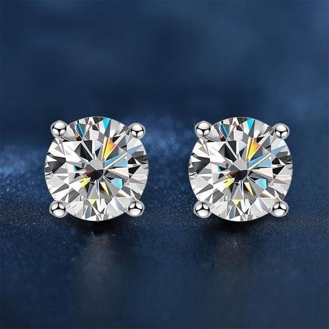 【LEESA】S925銀\耳飾\耳針\小香風耳環\氣質耳環\情人節禮物\飾品\耳環\女生耳環\莫桑石\純銀耳環\鋯石