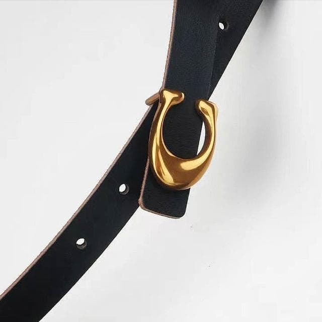 【LEESA】C字腰帶\牛皮皮帶\紅色皮帶\黑色腰帶\洋裝腰帶\真皮皮帶\禮物\皮帶\腰帶\真皮腰帶\細腰帶\女腰帶\搭配神器