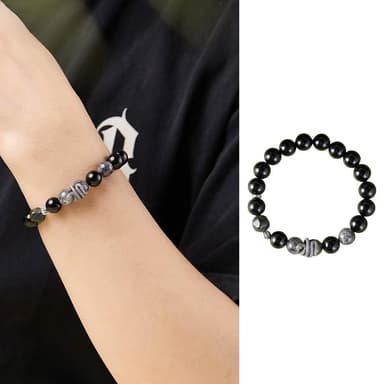 【LEESA】黑髮晶\925\純銀\本命年\新中式\手鍊\手環\飾品\復古風\黑曼巴\保平安\水晶手串\手串男\黑曜石\生日禮物