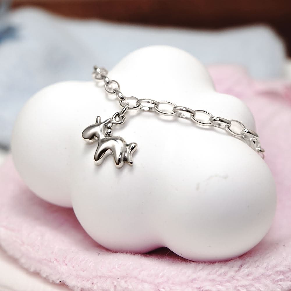 【ART64】純銀兒童手鍊 彌月禮物/生日禮物推薦 夢幻獨角獸 新生兒/寶寶手鍊