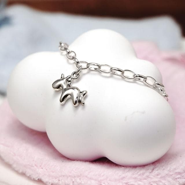 【ART64】純銀兒童手鍊 彌月禮物/生日禮物推薦 夢幻獨角獸 新生兒/寶寶手鍊