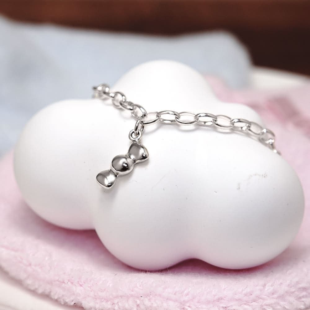 【ART64】純銀兒童手鍊 彌月禮物/生日禮物推薦 蝴蝶結糖果 新生兒/寶寶手鍊