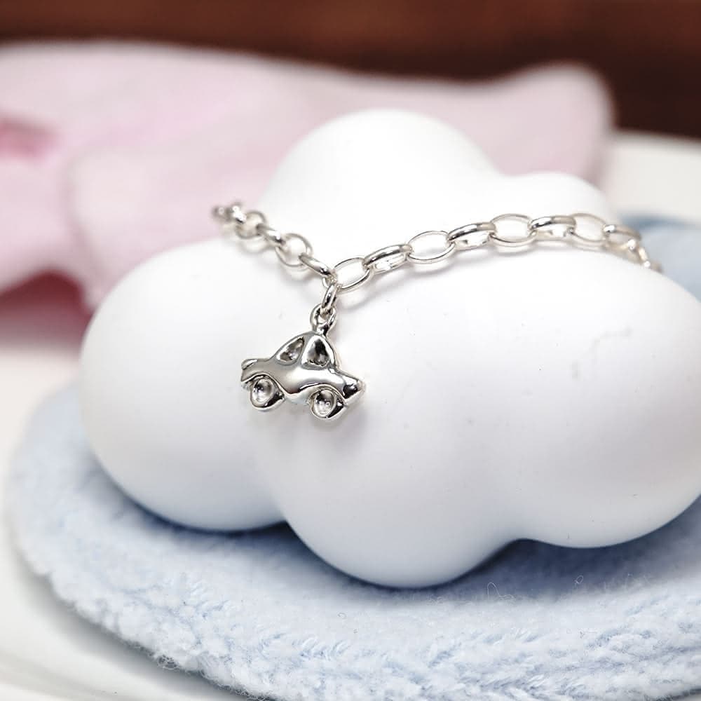 【ART64】純銀兒童手鍊 彌月禮物/生日禮物推薦 幸運小汽車 新生兒/寶寶手鍊