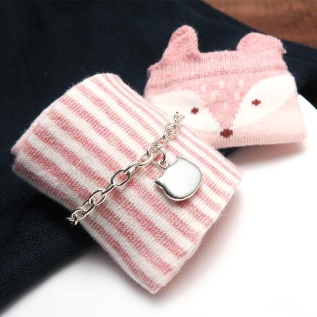 【ART64】純銀兒童手鍊/寶寶手鍊 生日/滿月/彌月禮物推薦 淘氣小貓造型 寬版