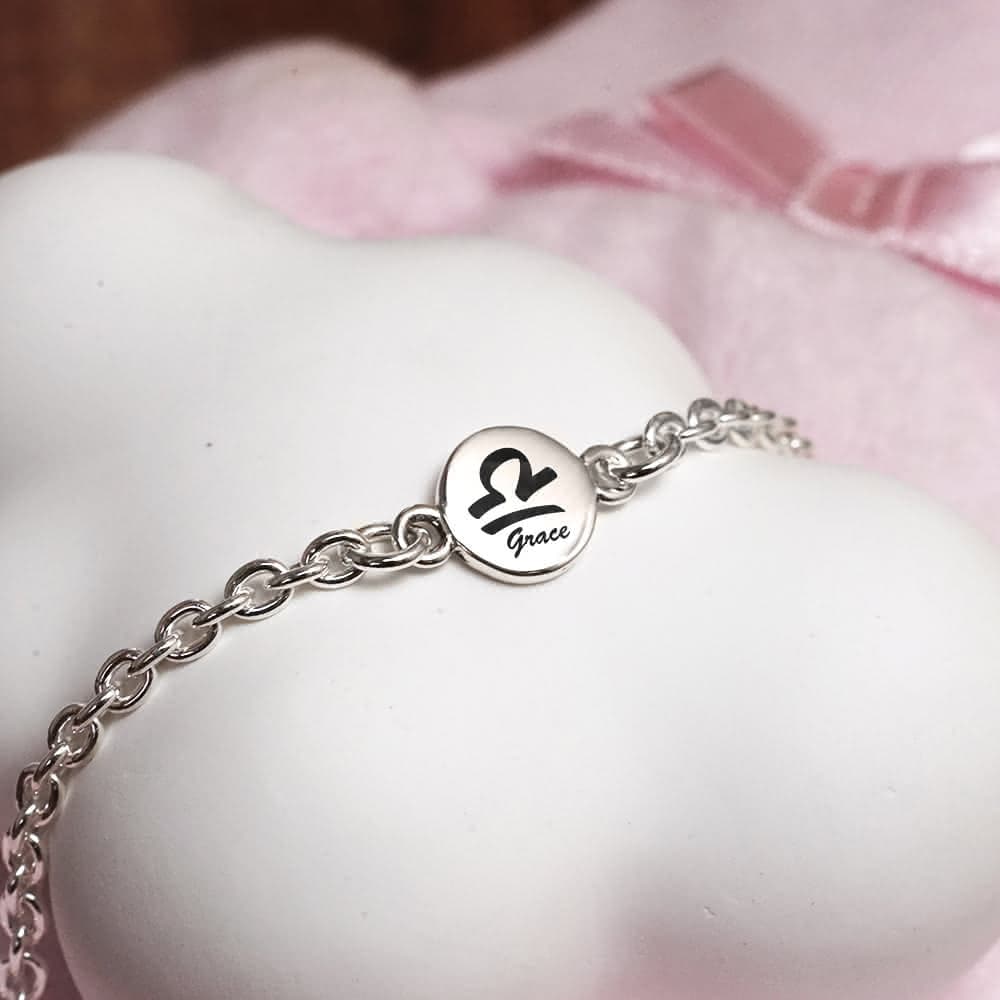 【ART64】925純銀 星座兒童手鍊 天秤座寶寶飾品 新生兒/彌月禮物推薦 親子銀飾