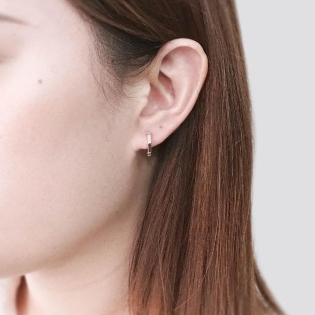 【ART64】純銀 極簡八角形 易扣耳環 925純銀耳環 女生耳環 男生耳環