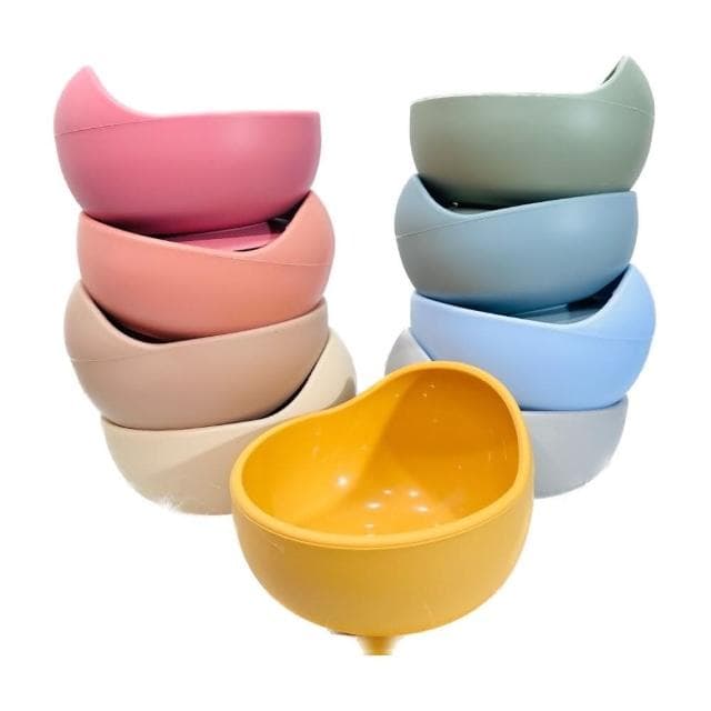 吸盤蝸牛碗(兒童餐具 矽膠餐具 耐熱吸盤碗 寶寶碗 學習碗)