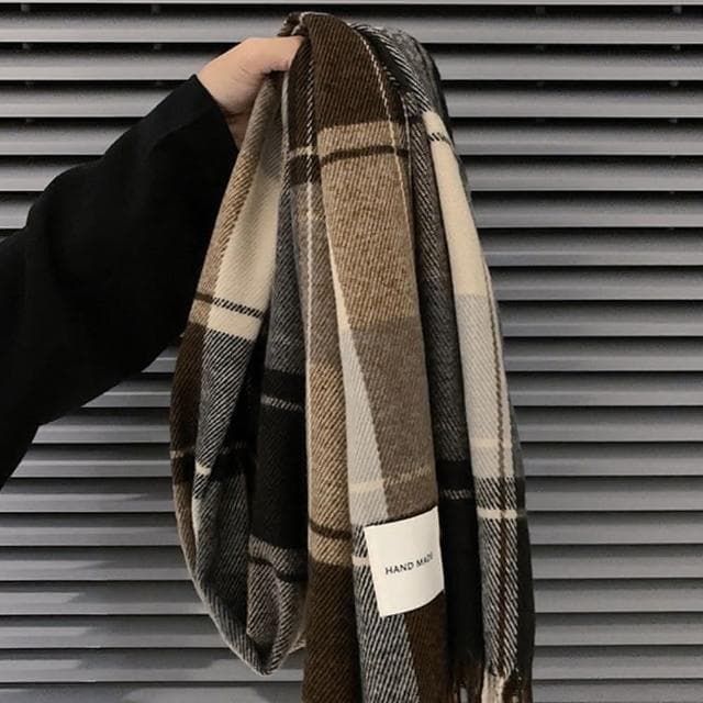 【D.studio】韓版百搭保暖男生女生百搭編織圍巾 絨毛圍巾 圍脖 圍巾 O126