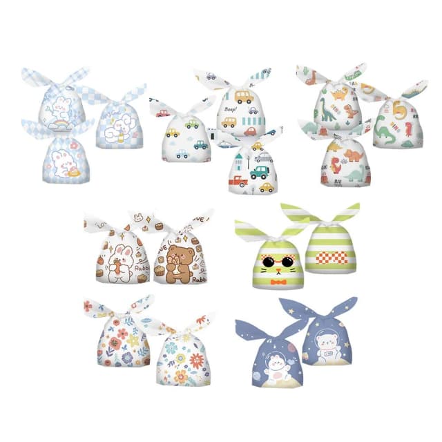 【咪咪購物】兔耳禮物袋50入｜一包 分享禮 禮品袋 禮物袋 包裝袋 分裝袋 束口袋 餅乾糖果袋 點心袋 分裝袋子 婚禮小物 情人節禮物 生日禮物