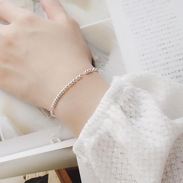 【BLUMA】925純銀串珠手鏈 小圓球純銀手鍊 生日情人節禮物 女生手鏈 飾品禮盒 飾品禮盒