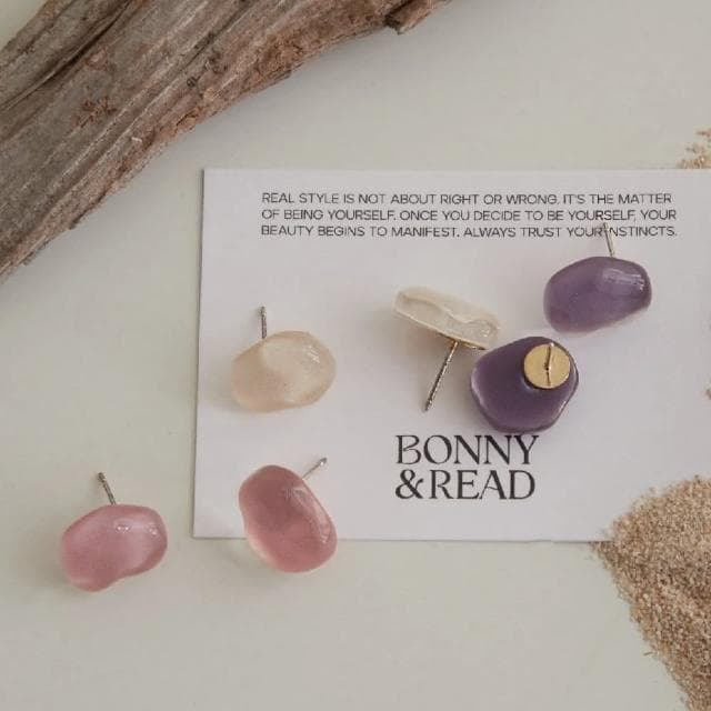 【BONNY & READ】銀針  海岸寶石耳環 / 3色(韓國 寶石 銀針 耳環)