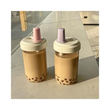 粗吸管珍奶杯 500ML ( 珍珠吸管杯 水杯 吸管杯水壺 大象杯 奶茶杯 環保杯 防摔杯 果汁杯 茶濾杯 抽獎禮物 辦公小物 餐廚 創意家居 日用品 送禮 生日禮物 交換禮物)