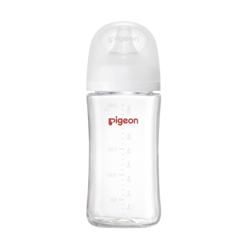 【Pigeon 貝親】第三代母乳實感玻璃奶瓶240ml(純淨白/貝親奶瓶/寬口奶瓶/玻璃奶瓶；寶寶共和國)