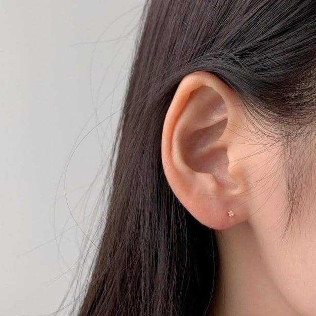 em925純銀┃耳釘┃999迷你雙珠養耳棒 耳環