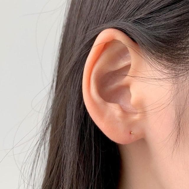 em925純銀┃耳釘┃999迷你雙珠養耳棒 耳環