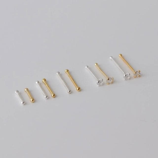 em925純銀┃耳釘┃999迷你雙珠養耳棒 耳環