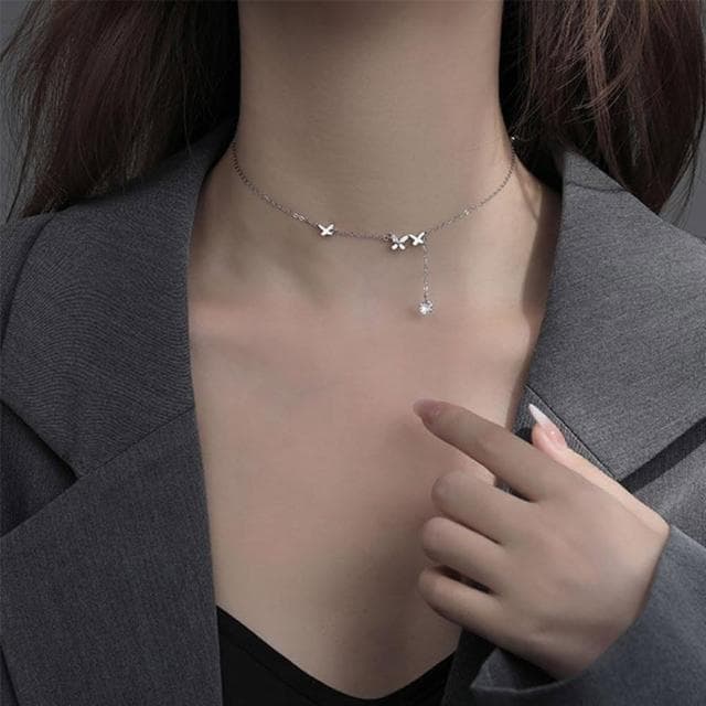 【KT DADA】項鍊 925 純銀項鍊 新娘飾品 女生項鍊 小香項鍊 寶石項鍊 精品 不過敏 日系項鍊  生日禮物