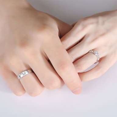 【MoonDy】求婚戒指 莫桑石戒指 對戒 造型戒指 婚戒 結婚對戒 生日禮物可調式戒指 純銀戒指 情侶戒指 新婚戒指