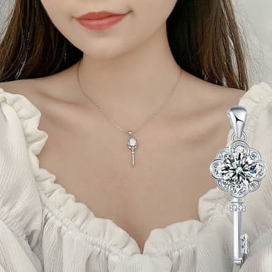 【MoonDy】鋯石項鍊 鑰匙項鍊 韓國項鍊生日禮物鎖骨項鍊 小花項鍊 情侶禮物 氣質項鍊 閨蜜項鍊