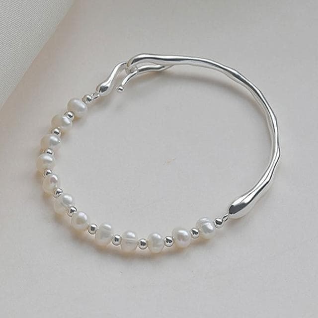 【KT DADA】氣質手環 女生禮物 情人節禮物 純銀手鍊 手鐲 純銀手環 珍珠手鍊 半鐲半鍊 閨蜜手鍊 法式手鍊