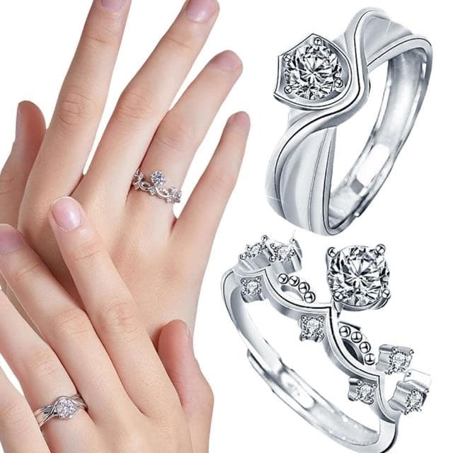 【KT DADA】戒指 指環 情侶對戒 男戒 純銀戒指 對戒 皇冠戒指 開口戒指 結婚對戒 情侶禮物 生日禮物